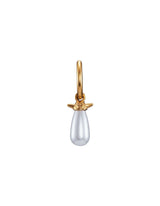 Pearl Tear Gold Plated Earring w Glass Pearl