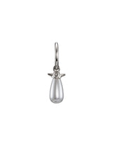 Pearl Tear Silver Earring w Glass Pearl