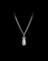 Pearl Tear Silver Necklace w. Glass Pearl