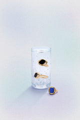 Signature 18K Gold Singet Ring w. Lapis