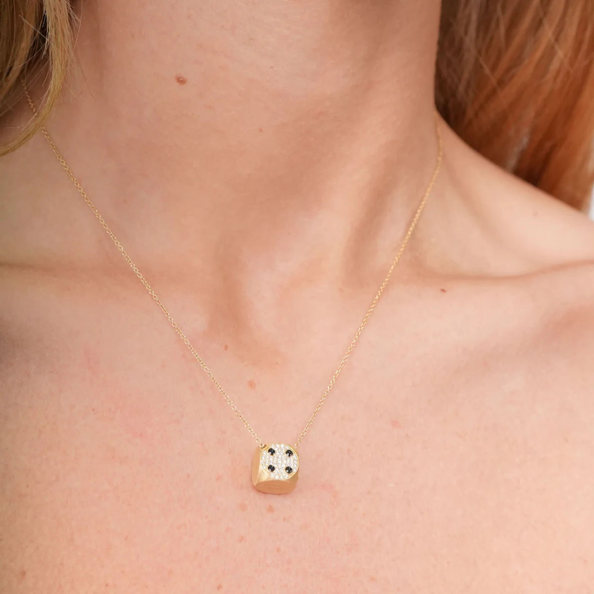 Mini Hasard 18K Gold Necklace w. Lab-Grown Diamonds