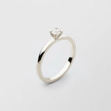 Soft 18K White Gold Ring w. 0.25ct Diamond