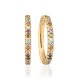 Ellera Grande Mixed Colours 18K Gold Plated Hoops w. Zirconia