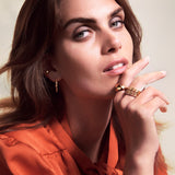 Ellera Grande Mixed Colours 18K Gold Plated Hoops w. Zirconia