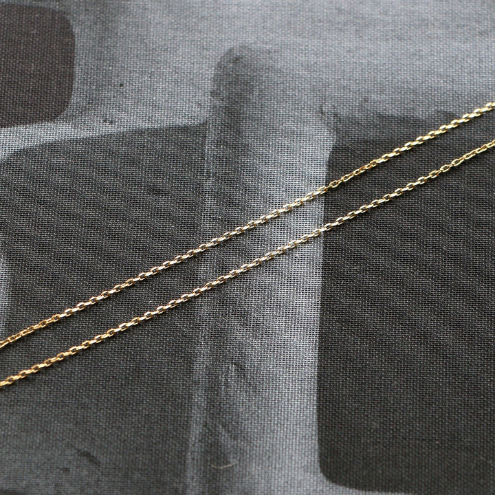 Slim Diamond cut 9K Adjustable Gold Chain