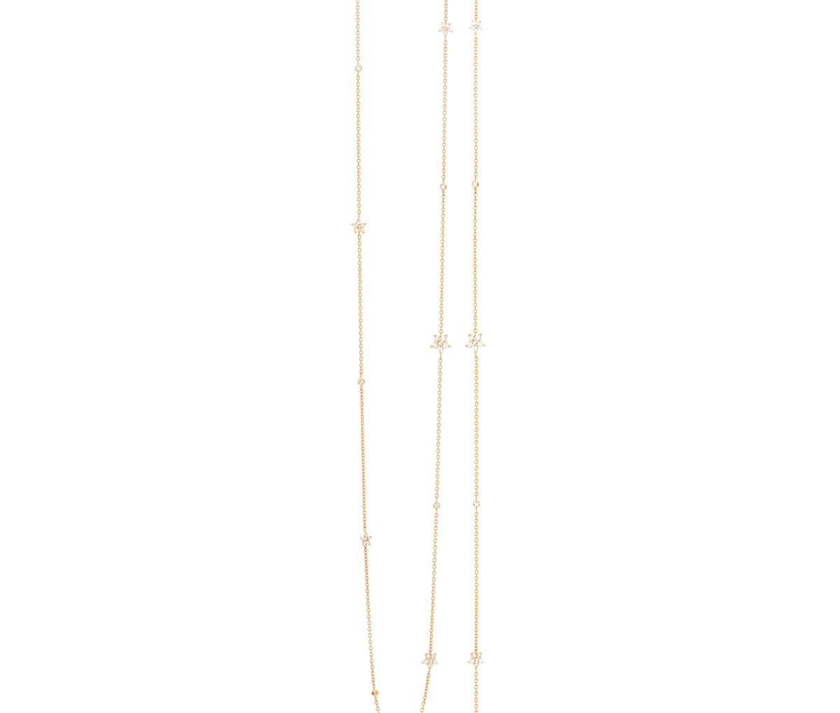 Shooting Stars 80cm 18K Gold Necklace w. Diamonds