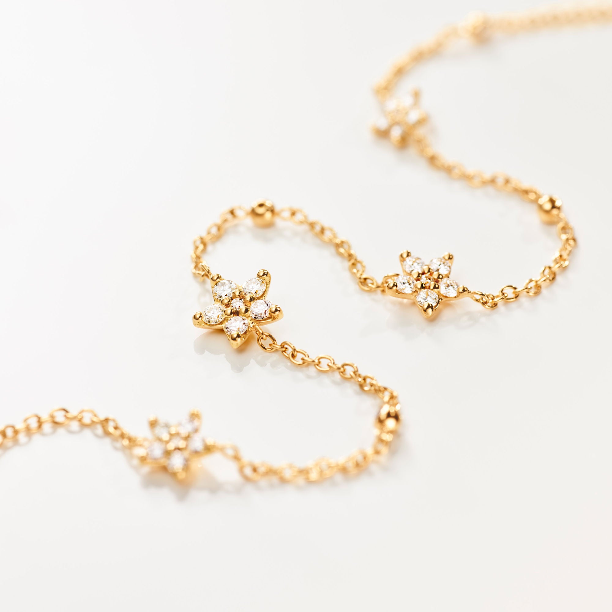 Shooting Stars Collier 18K Gold Necklace w. 0.81ct Diamonds