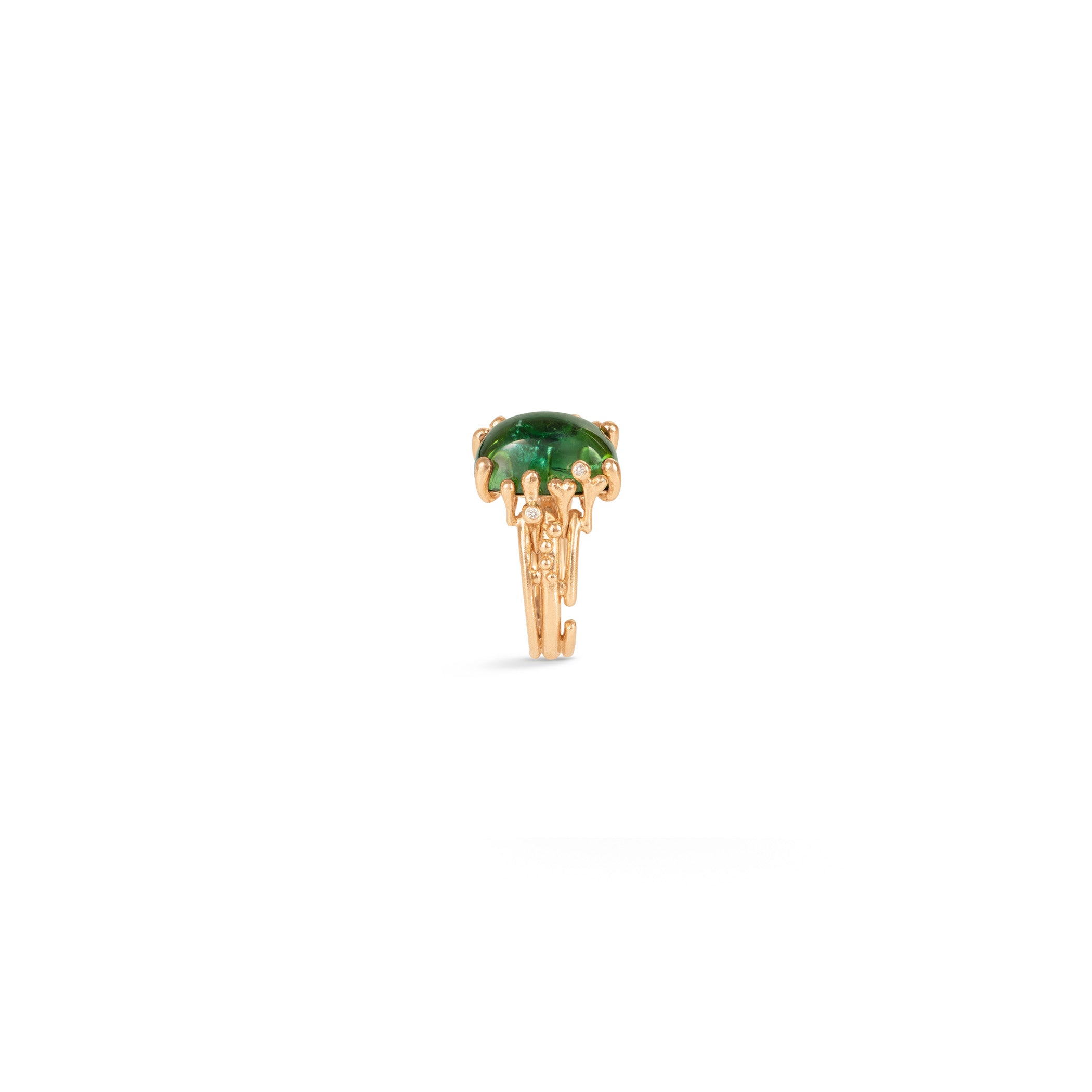 BoHo mittelgroßer Goldring aus 18K I Diamanten & Turmalin