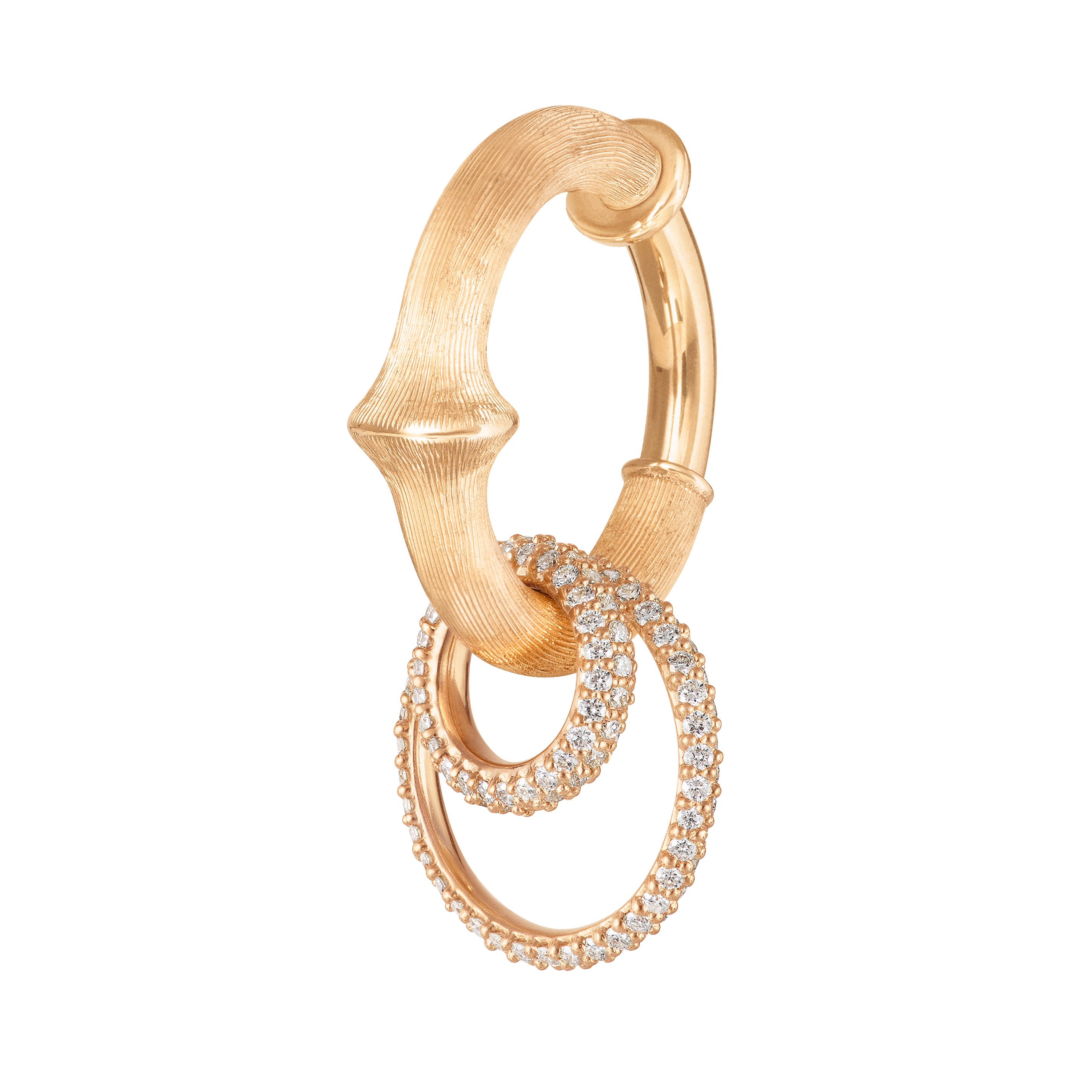 Big Nature Ohrring aus 18K Gold-Anhänger I Diamanten