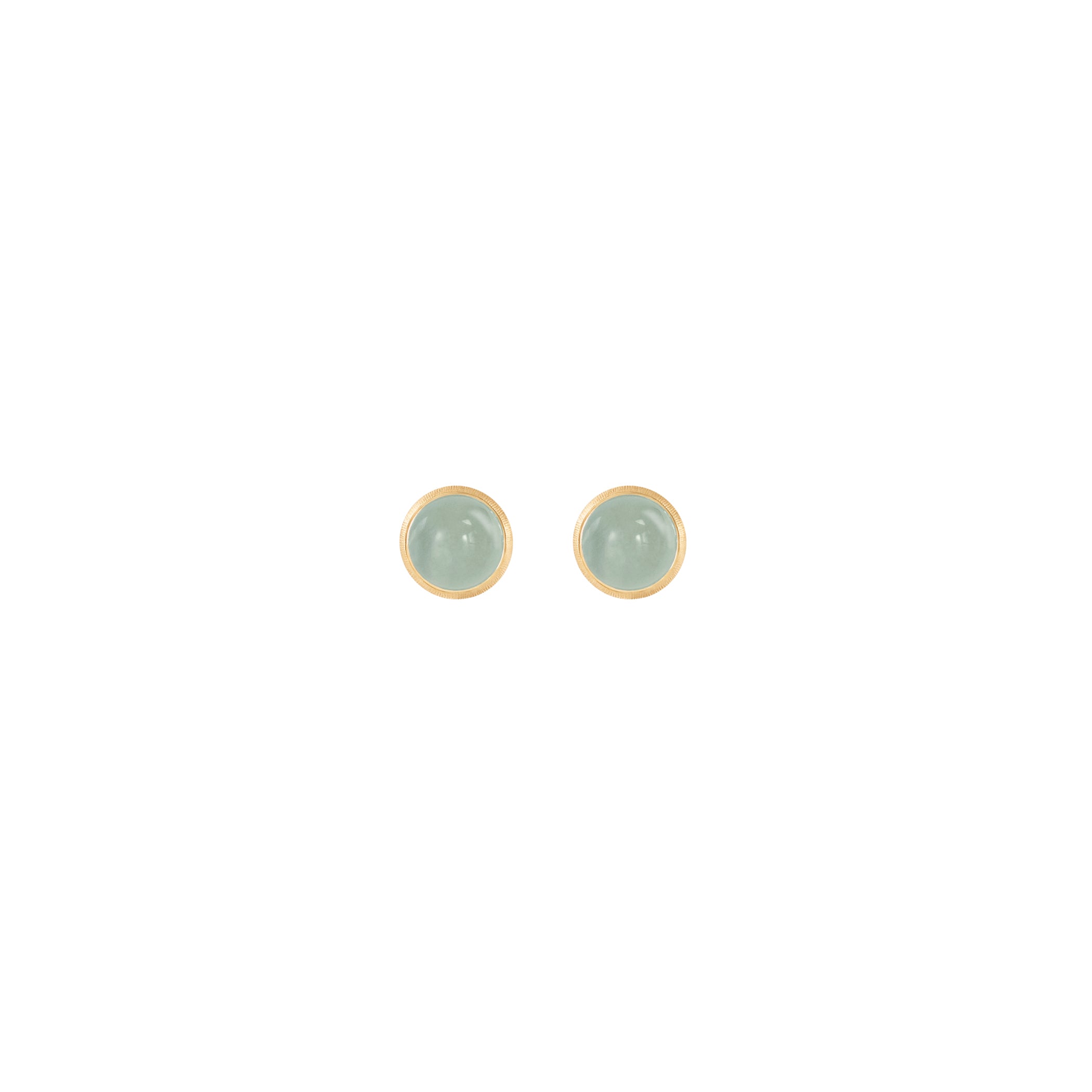 Lotus 18K Gold Studs w. Aquamarine