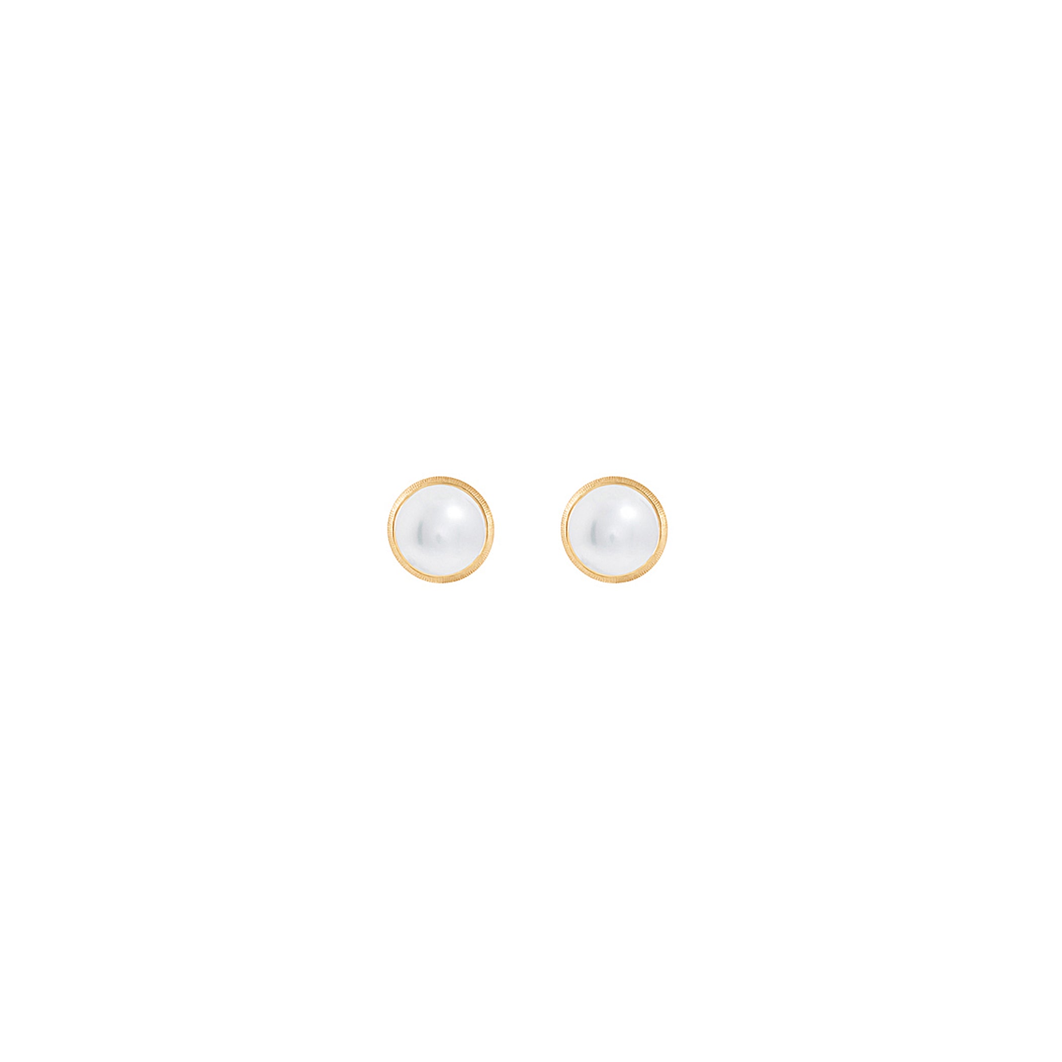 Lotus 18K Gold Studs w. Pearls