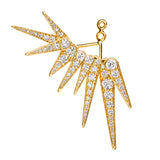 Funky Shooting Stars 9-pointed 18K Gold Earring-pendant w. Diamonds