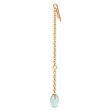 Young Fish 18K Gold Earring-Pendant w. Aquamarine Drop