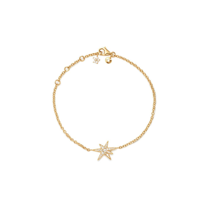 Funky Stars 18K Gold Bracelet w. 0.15ct Diamonds