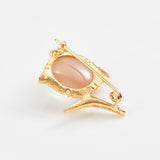 Young Fish 18K Gold Brooche w. Moonstone