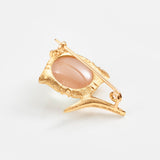 Young Fish 18K Gold Brooche w. Moonstone