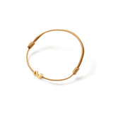 Snakes Mini 18K Gold Pendant w. Beige String