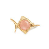 Young Fish 18K Gold Pendant w. Moonstone