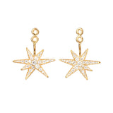 Funky Stars 18K Gold Pendant w. Diamond