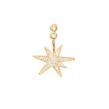 Funky Stars 18K Gold Pendant w. Diamond