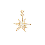 Funky Stars 18K Gold Pendant w. Diamond