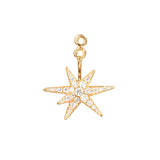 Funky Stars 18K Gold Pendant w. Diamond