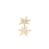 Funky Stars 18K Gold Pendant w. Diamond