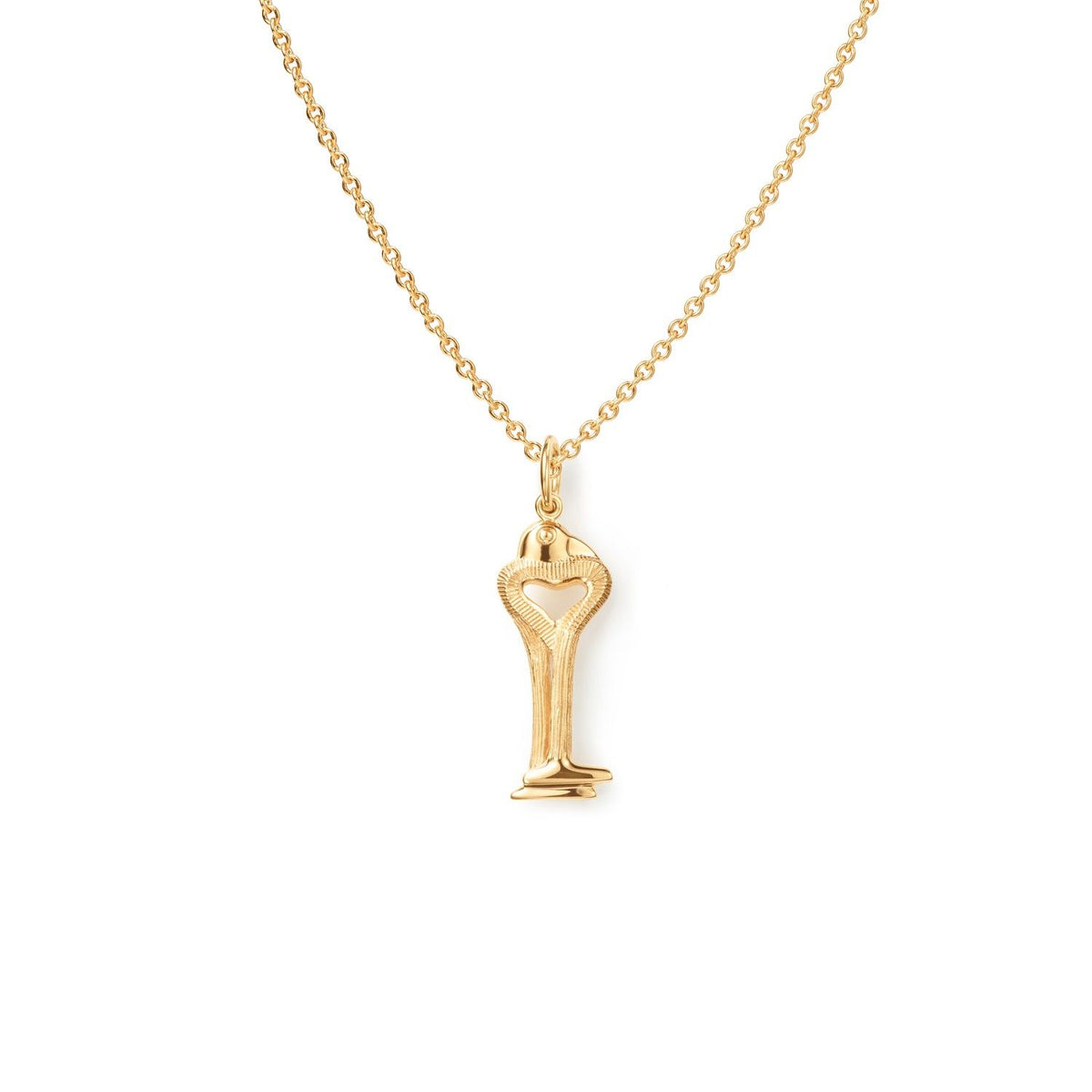 Bird Family 18K Gold Key Pendant