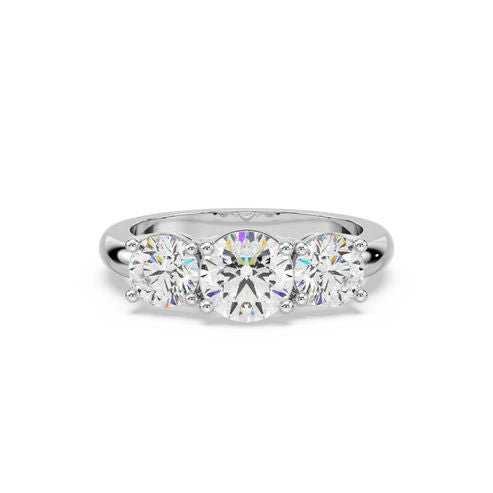 Three Diamonds 14K Whitegold Ring