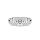 Three Diamonds 14K Whitegold Ring
