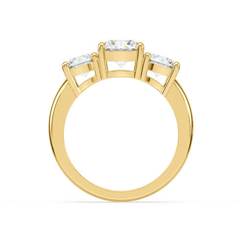 Tre diamanter 14k Hvidgulds Ring