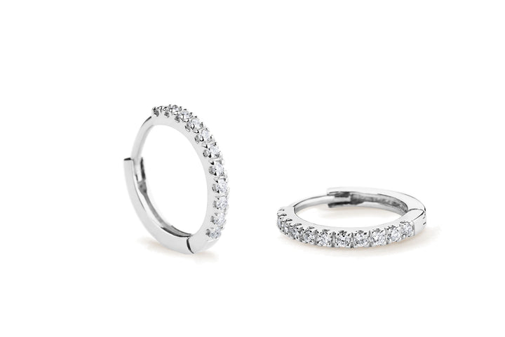 Alliance 14K Hvidguld Hoops m. Lab-Grown Diamanter
