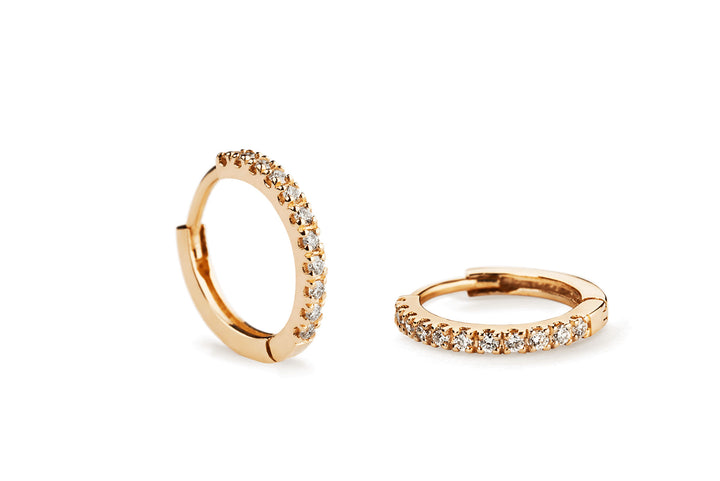 Alliance 14K Guld Hoops m. Lab-Grown Diamanter