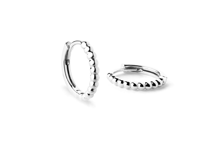 Beaded 14K 10mm Hvidguld Hoops