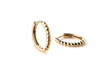 Beaded 14K 10mm Gold Hoops