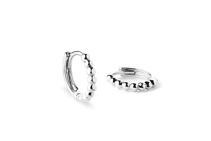 Beaded 14K 8mm Hvidguld Hoops