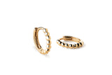 Beaded 14K 8mm Gold Hoops