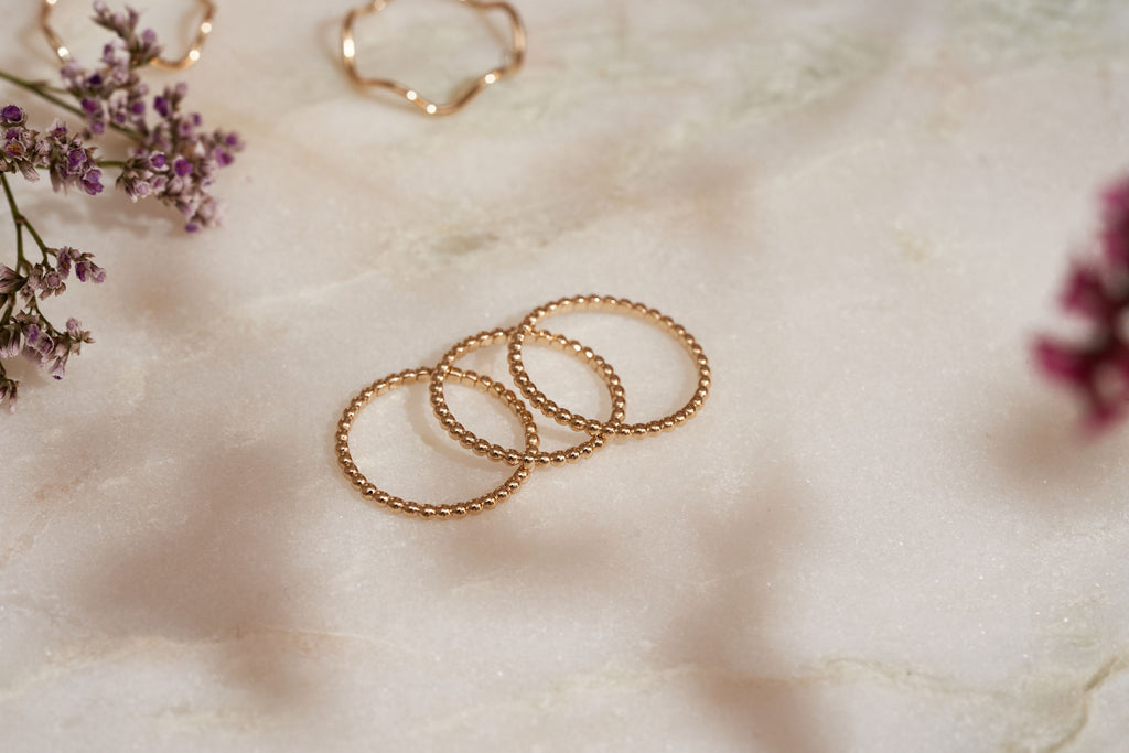 Beaded 14K Guld Ring