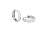 Bold 14K White Gold Hoops