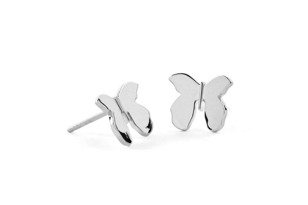 Butterfly 14K White Gold Earrings