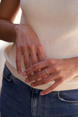 Crossover 14K eller 18K Guld Ring m. Lab-Grown Diamanter