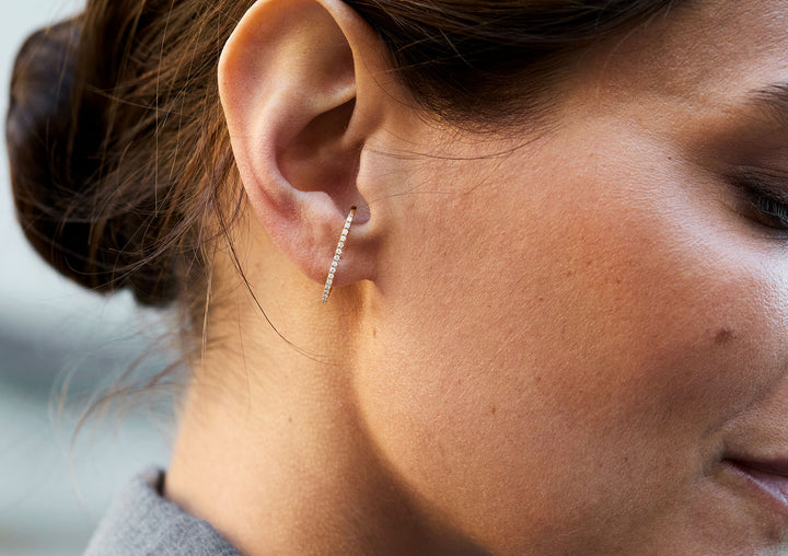 Diamonds Suspender 14K Gold Earring