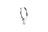 Diamond Hoop Charm 14k Weißgold-Ohrring-Pendant