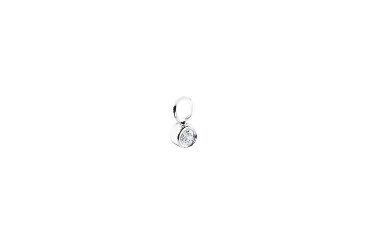 Diamant Hoop Charm 14K Hvidguld Ørerings-vedhæng