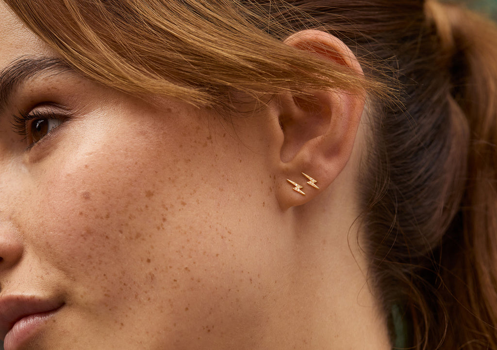 Diamond Lightning 14K Whitegold Studs