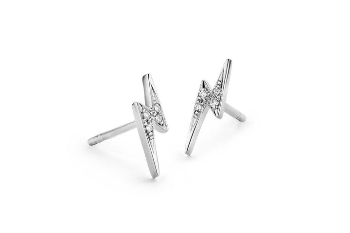 Diamond Lightning 14K Whitegold Studs