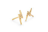 Diamond Lightning 14K Gold Studs