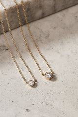 14k Gold Halskette Halskette w. 0,25ct Diamond