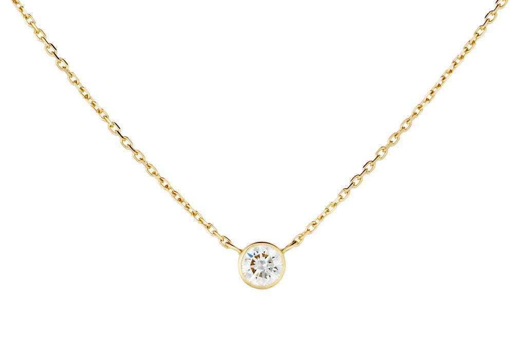 14k Gold Halskette Halskette w. 0,25ct Diamond