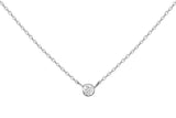 14K Hvidguld Halskæde Halskæde m. 0.11ct Diamant